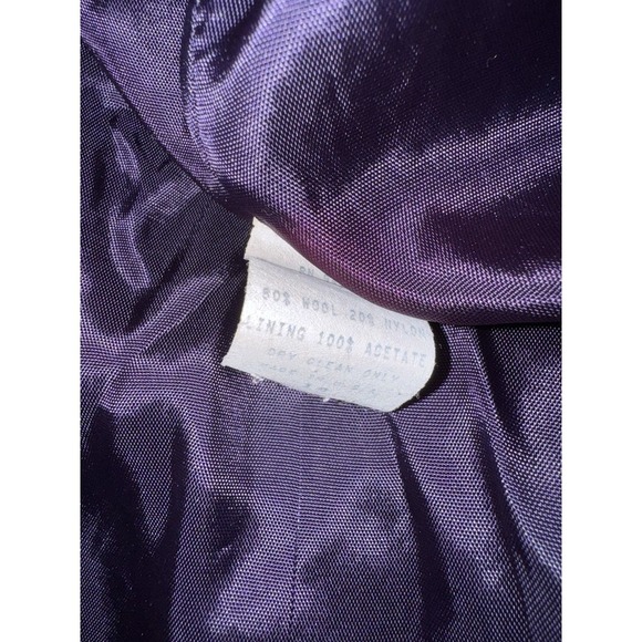 Vintage Savannah Blazer WOOL Women's 14 Padded Shoulders Blue Green Plaid Tartan - Picture 7 of 7